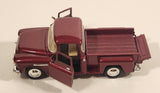 Sunnyside Superior SS 5602 1955 Chevy Stepside Pickup Truck Metallic Dark Red 1/36 Scale Die Cast Toy Car Vehicle with Opening Doors and Tailgate