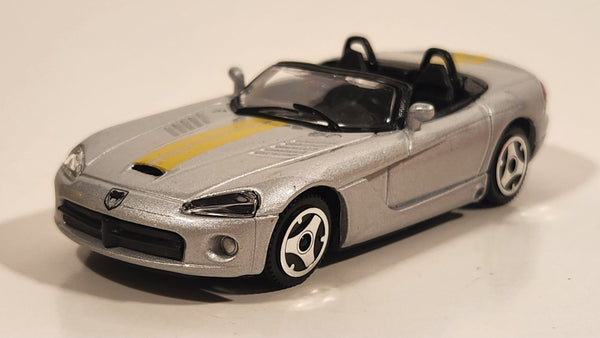 Burago Dodge Viper SRT10 Coupe Silver with Yellow Stripes 1/43 Scale Die Cast Toy Car Vehicle