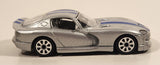 Burago Dodge Viper GTS Coupe Silver with Blue Stripes 1/43 Scale Die Cast Toy Car Vehicle