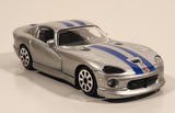 Burago Dodge Viper GTS Coupe Silver with Blue Stripes 1/43 Scale Die Cast Toy Car Vehicle