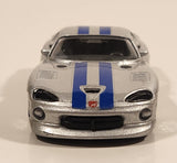 Burago Dodge Viper GTS Coupe Silver with Blue Stripes 1/43 Scale Die Cast Toy Car Vehicle