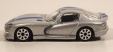 Burago Dodge Viper GTS Coupe Silver with Blue Stripes 1/43 Scale Die Cast Toy Car Vehicle