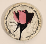 In Commemoration of the 14 Women Killed in Montreal December 6, 1989 and all women who have suffered from violence Pink Rose 2" Button Pin