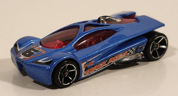 2006 Hot Wheels Track Aces Sling Shot Blue Die Cast Toy Car Vehicle
