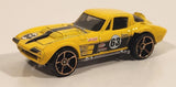 2010 Hot Wheels Faster Than Ever Corvette Grand Sport Yellow Die Cast Toy Car Vehicle