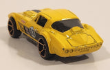 2010 Hot Wheels Faster Than Ever Corvette Grand Sport Yellow Die Cast Toy Car Vehicle