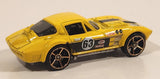 2010 Hot Wheels Faster Than Ever Corvette Grand Sport Yellow Die Cast Toy Car Vehicle