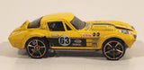 2010 Hot Wheels Faster Than Ever Corvette Grand Sport Yellow Die Cast Toy Car Vehicle