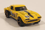 2010 Hot Wheels Faster Than Ever Corvette Grand Sport Yellow Die Cast Toy Car Vehicle