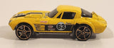 2010 Hot Wheels Faster Than Ever Corvette Grand Sport Yellow Die Cast Toy Car Vehicle
