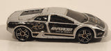 2004 Hot Wheels Roll Patrol Lamborghini Murcielago Silver Die Cast Toy Car Vehicle