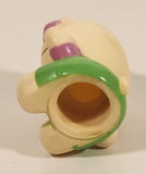 Sanrio Hello Kitty Sitting Pink Bow Green Overalls with Pink Flower 3" Rubber Toy Figure