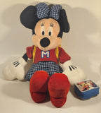 Disney Minnie Mouse in School Uniform Wearing Backpack Holding Lunch Bag 18" Stuffed Plush Toy