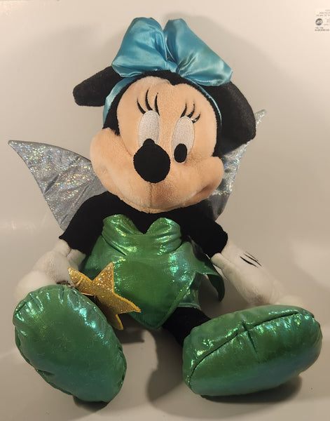 Disneyland Resort Walt Disney World Minnie Mouse Fairy Green Dress with Wand 18" Stuffed Plush Toy