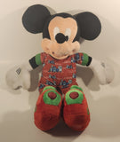 Disney Store Mickey Mouse Red and Green Train Railroad Pyjamas 18" Stuffed Plush Toy 212477B
