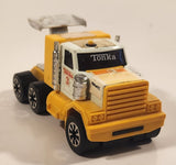 Vintage Tonka 131 GMC Semi Truck Big Rig Teal Yellow and White Pressed Steel Toy Vehicle wtih Spoiler