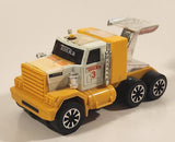 Vintage Tonka 131 GMC Semi Truck Big Rig Teal Yellow and White Pressed Steel Toy Vehicle wtih Spoiler