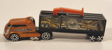 2006 Hot Wheels Truckin' Transporters HW Auto Repo Cab Forward Semi Truck and Trailer Orange Die Cast Toy Car Vehicle