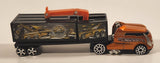 2006 Hot Wheels Truckin' Transporters HW Auto Repo Cab Forward Semi Truck and Trailer Orange Die Cast Toy Car Vehicle