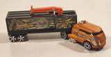 2006 Hot Wheels Truckin' Transporters HW Auto Repo Cab Forward Semi Truck and Trailer Orange Die Cast Toy Car Vehicle