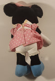 1984 Playskool Disney Minnie Mouse Pink Polka Dot Dress with Blue Shoes 14" Plush Stuffed Toy