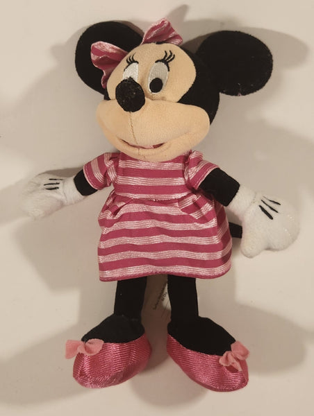 Disney Minnie Mouse Pink Striped Dress 9" Plush Stuffed Toy JPE08