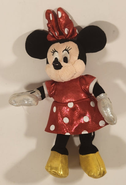 2014 Ty Sparkle Disney Minnie Mouse Polka Dot Dress 9" Plush Stuffed Toy
