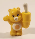 Care Bears Yellow Sunshine Bear with Brush 1 3/8" Tall Miniature Plastic Toy Figure