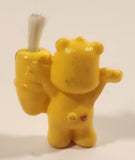 Care Bears Yellow Sunshine Bear with Brush 1 3/8" Tall Miniature Plastic Toy Figure