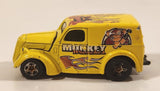 2005 Hot Wheels Asphalt Jungle Anglia Panel Truck Yellow Die Cast Toy Car Vehicle with Opening Hood
