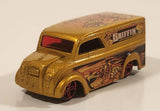 2004 Hot Wheels Demolition Dairy Delivery Truck Gold Die Cast Toy Car Vehicle