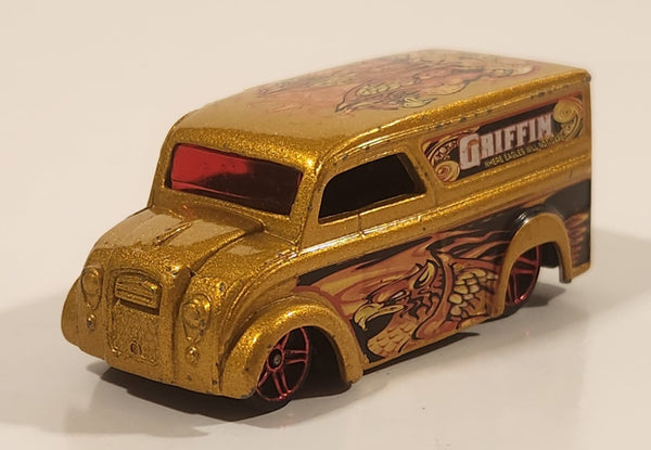 2004 Hot Wheels Demolition Dairy Delivery Truck Gold Die Cast Toy Car Vehicle