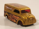 2004 Hot Wheels Demolition Dairy Delivery Truck Gold Die Cast Toy Car Vehicle