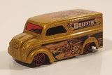 2004 Hot Wheels Demolition Dairy Delivery Truck Gold Die Cast Toy Car Vehicle