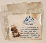 British Columbia Children's Hospital Foundation Brown Teddy Bear Holding Balloons 1/2" x 1" Enamel Metal Lapel Pin New in Package