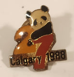 1988 Calgary Stampede Channel 2 & 7 Panda Mascot Themed Enamel Metal Lapel Pin