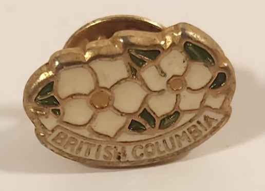 British Columbia Dogwood Flower Themed 1/2" x 3/4" Enamel Metal Pin