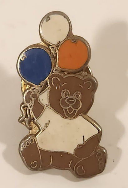 British Columbia Children's Hospital Foundation Brown Teddy Bear Holding Balloons 1/2" x 1" Enamel Metal Lapel Pin