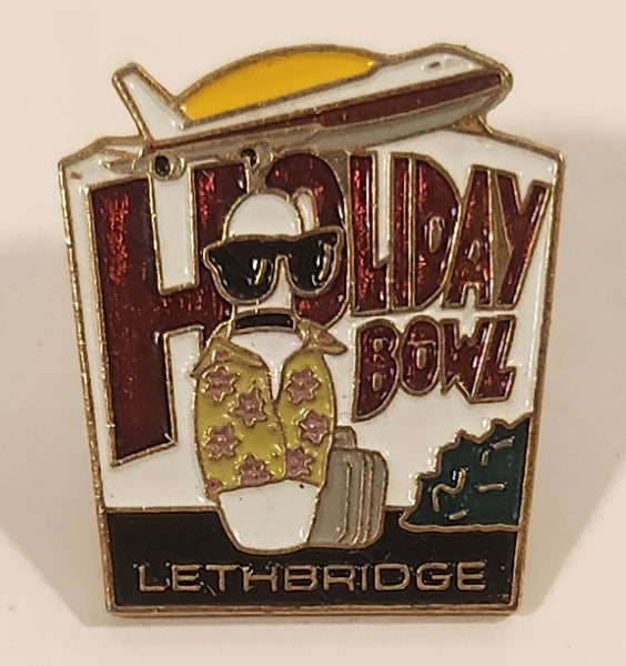 Lethbridge Holiday Bowl Enamel Metal Lapel Pin
