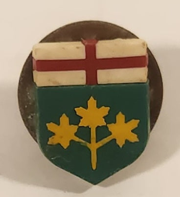 Ontario Canada Provincial Coat of Arms Crest Plastic Lapel Pin