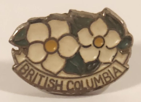 British Columbia Dogwood Flower Themed 1/2" x 3/4" Enamel Metal Pin