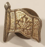 Waving Canada Flag Gold Tone Metal Lapel Pin