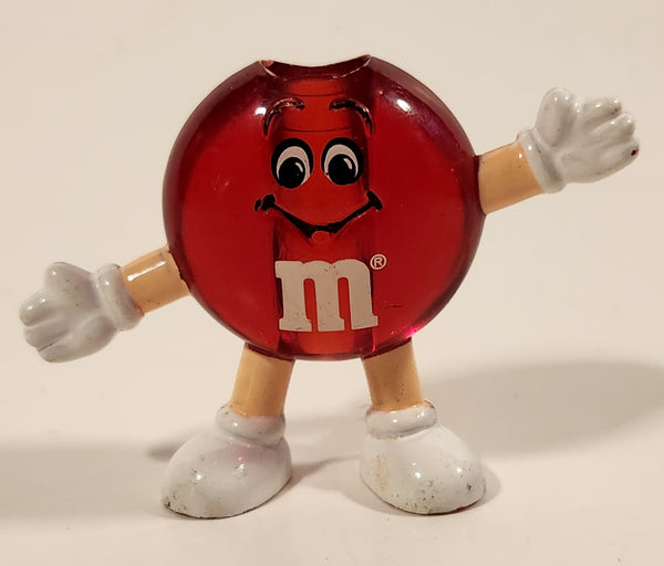 1992 M&Ms Clear Red 1 5/8" Tall Plastic Toy Figure