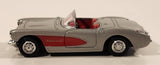 1999 New Ray 1957 Chevrolet Corvette Convertible Silver 1/43 Scale Die Cast Toy Car Vehicle