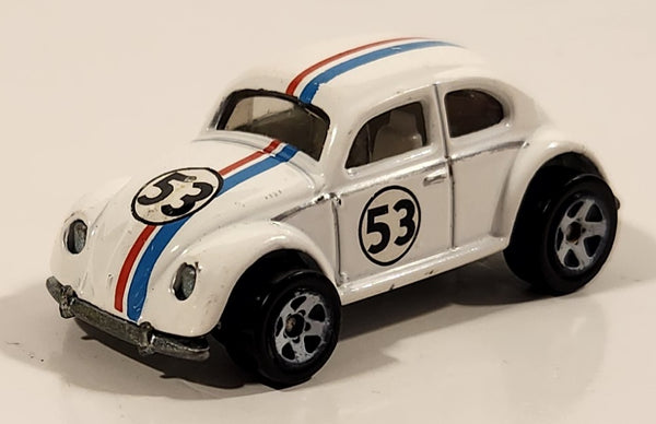 2014 Hot Wheels HW Workshop "The Love Bug" Volkswagen Beetle White Die Cast Toy Car Vehicle
