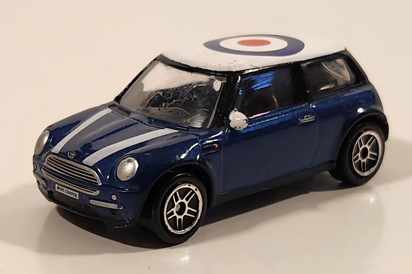 RealToy BMW New Mini Cooper Target Bullseye Dark Blue 1/56 Scale Die Cast Toy Car Vehicle