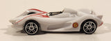 2008 Hot Wheels Speed Racer Movie Mach 6 White Plastic Die Cast Toy Car Vehicle PR5