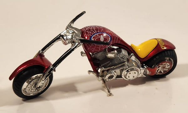 2005 Maisto Marvel Heroes Motorcycle Collection Spider-Man Motorcycle Red Die Cast Toy Vehicle