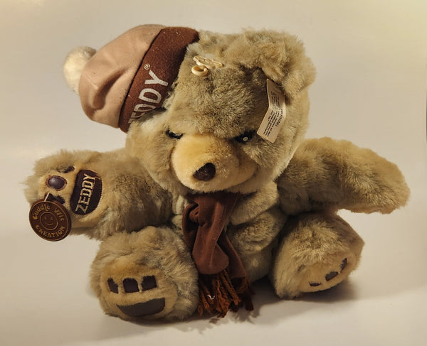 Cuddle Wit Creation Zeller's Mascot Zeddy Brown Teddy Bear with Cap and Brown Scarf 12" Stuffed Plush Toy