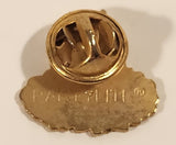Three Wick Candle in Christmas Wreath Gold Tone Metal Lapel Pin